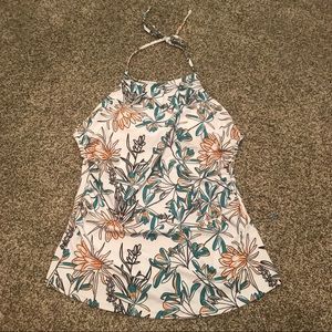 Shein turquoise floral tankini top large